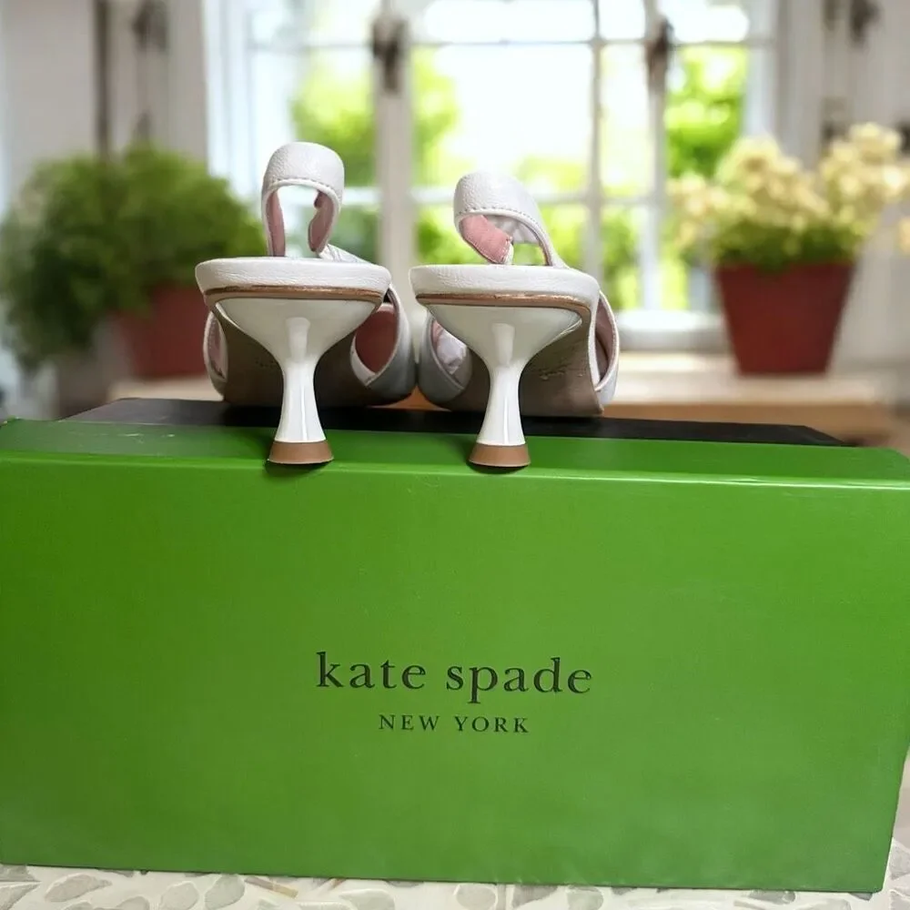Kate Spade Renata Leather Embellished Slingback Pumps Wedding Shoes